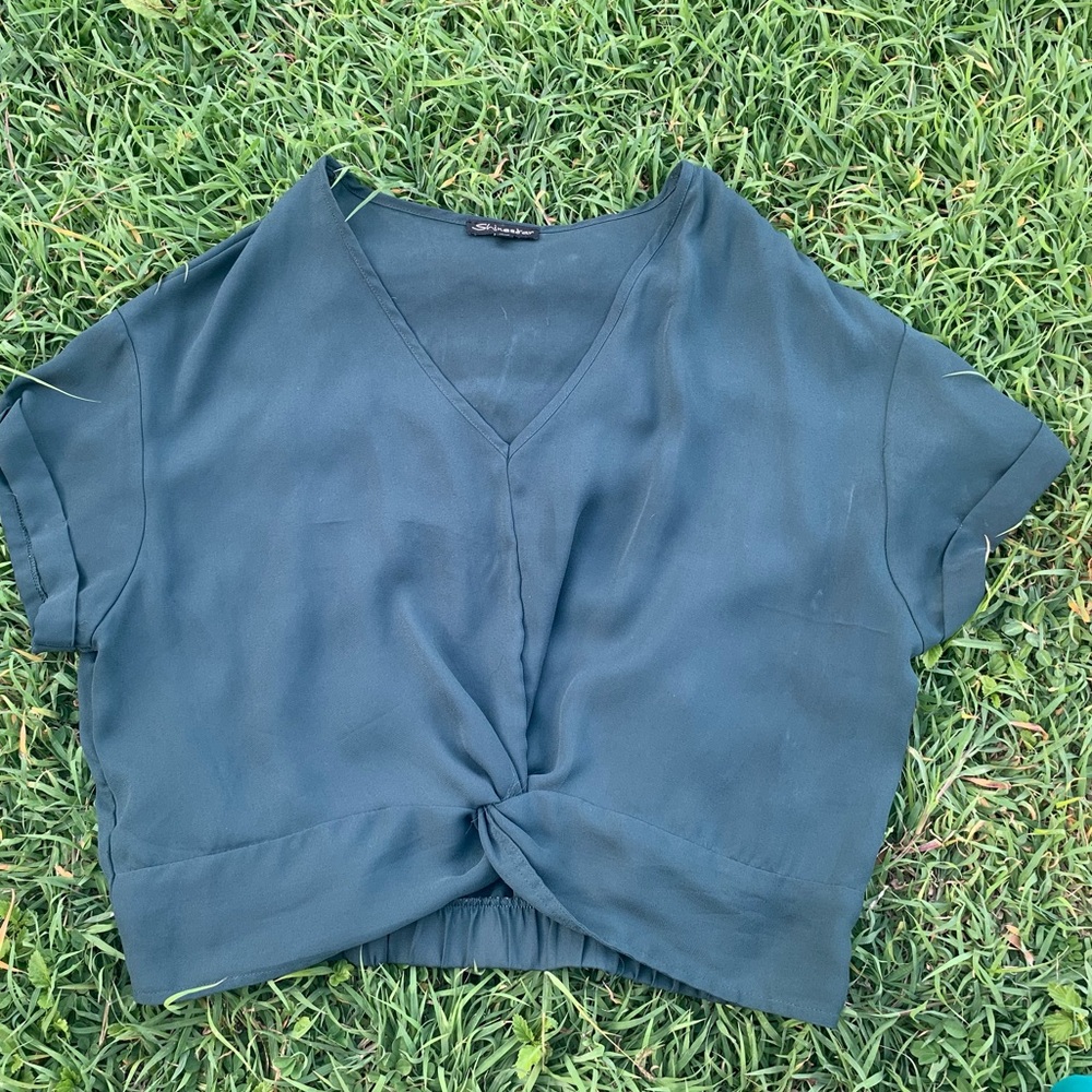 Green crop top